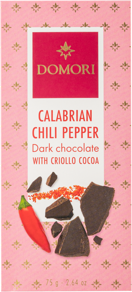Изображение Шоколад темный какао криолло Домори с перцем Чили Домори кор, 75 г