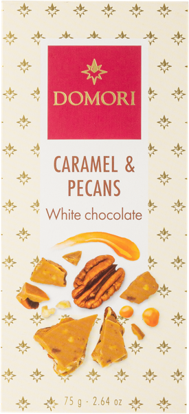 Изображение Шоколад белый Домори с карамелью и пеканом Домори кор, 75 г