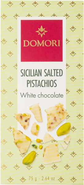 Изображение Шоколад белый Домори с солеными фисташками Домори кор, 75 г
