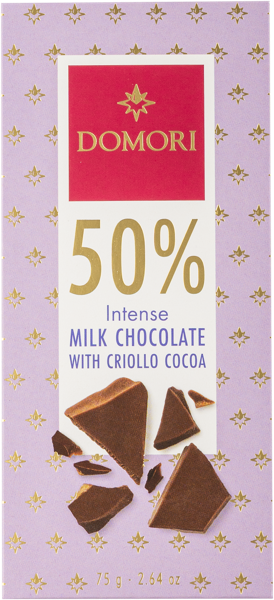 Изображение Шоколад молочный 50% Домори с какао криолло Домори кор, 75 г