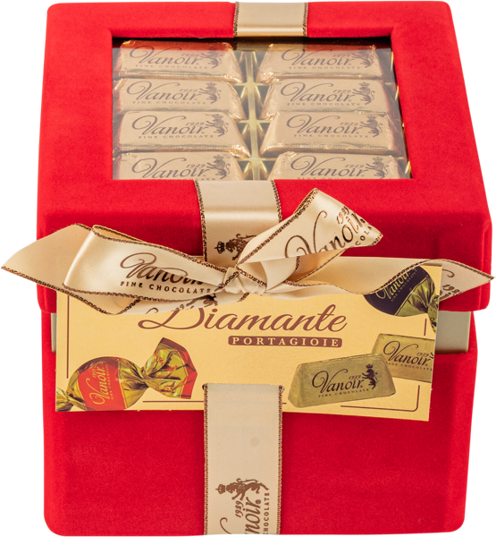 Изображение Конфеты ассорти в шоколаде Вануар пралине ред даймонд Иль Ровере кор, 380 г