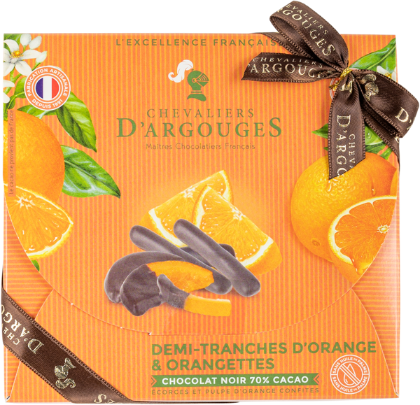 Изображение Конфеты в темном шоколаде Ле Шевалье Де Аргуж апельсиновые цукаты Ле Шевалье Де Аргуж кор, 170 г
