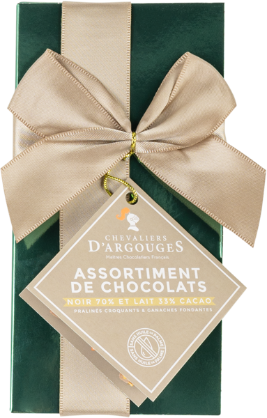 Изображение Конфеты в шоколаде Ле Шевалье Де Аргуж ассорти с бантом зеленый Ле Шевалье Де Аргуж кор, 175 г