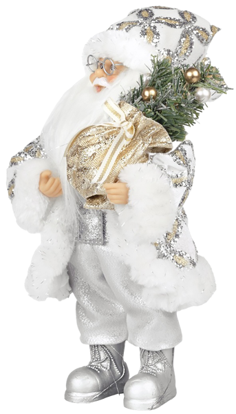 Изображение Дед мороз 30см Макси тойз в серебряной шубе с елкой Макси Тойз , 1 шт