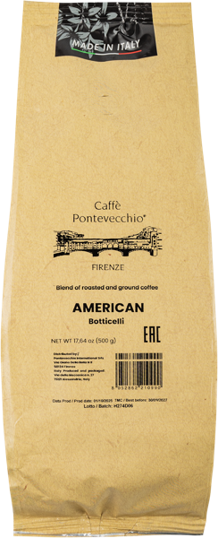 Изображение Кофе молотый Каффе Понтевеккьо Фирэнце американо 80% арабика Кафемока СРЛ м/у, 500 г