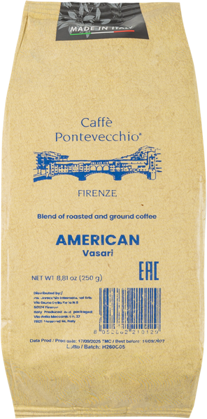 Изображение Кофе молотый Каффе Понтевеккьо Фирэнце американо 80% арабика Кафемока СРЛ м/у, 250 г