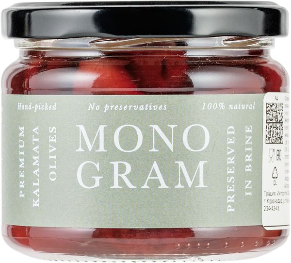 Изображение Оливки в рассоле Монограм каламата Анастасиос Манганас с/б, 314 г
