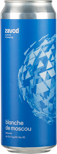 Изображение Пивной напиток светлый 5,4% н/ф Завод Бланш де Москау Русский Крафт ж/б, 0,45 л