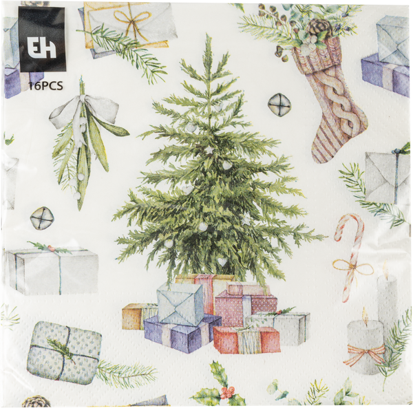 Изображение Салфетки 33*33см Купман рождеств узор на белом Купман Интернэшнл м/у, 16 шт