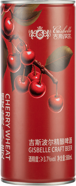 Изображение Напиток пивной светлое Эль 3,7% н/ф Джизбель вишня пшеничный Янтай Гиспол Бревинг ж/б, 0,88 л