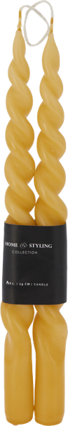 Изображение Свеча 29см столовая Купман желтая витая Купман Интернэшнл , 2 шт