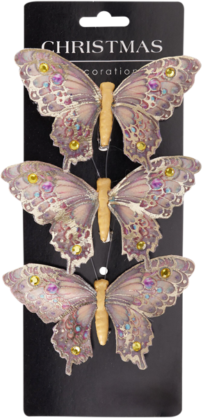 Изображение Заколка 12см для волос Купман новогодняя бабочки Купман Интернэшнл , 3 шт