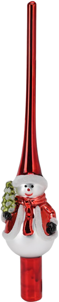 Изображение Верхушка 25см стекло Купман снеговик Купман Интернэшнл , 1 шт