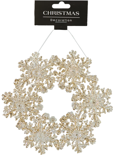 Изображение Подвеска 12см пластик Купман снежинка бежевая Купман Интернэшнл , 1 шт