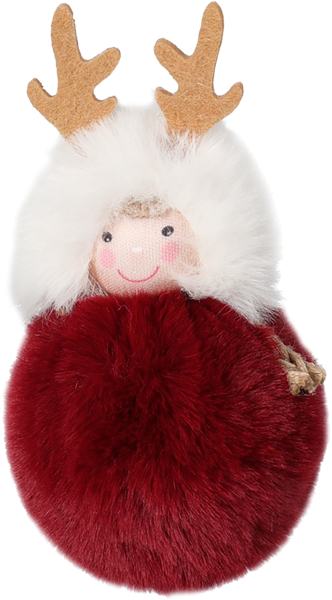 Изображение Подвеска 13см текстиль Купман девочка с оленьими рожкам Купман Интернэшнл , 1 шт