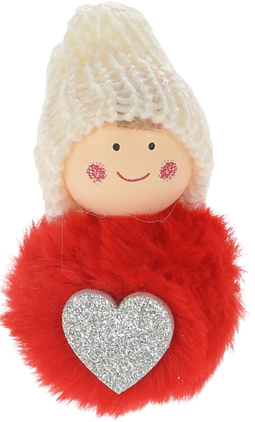 Изображение Подвеска 8см текстиль Купман ангел с сердечком Купман Интернэшнл , 1 шт