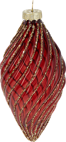 Изображение Елочное украшение 8см стекло Купман с золотыми линиями Купман Интернэшнл , 1 шт