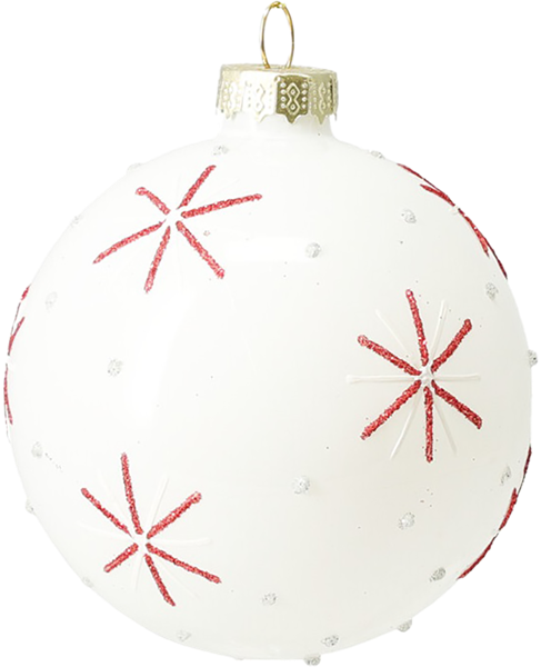 Изображение Шар 8см стекло Купман с золотыми звездами Купман Интернэшнл , 1 шт