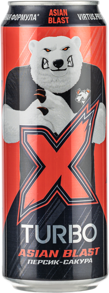 Изображение Напиток газ Икс-Турбо Энерджи Персик-сакура Аквалайф ж/б, 0,45 л