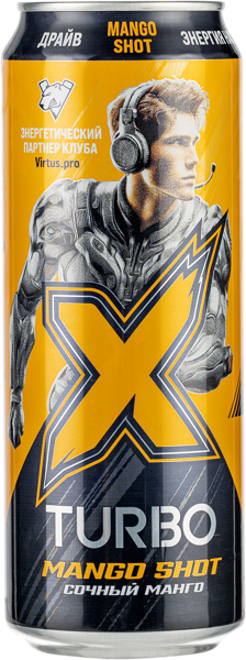 Изображение Напиток газ Икс-Турбо Энерджи Сочный Манго Аквалайф ж/б, 0,45 л
