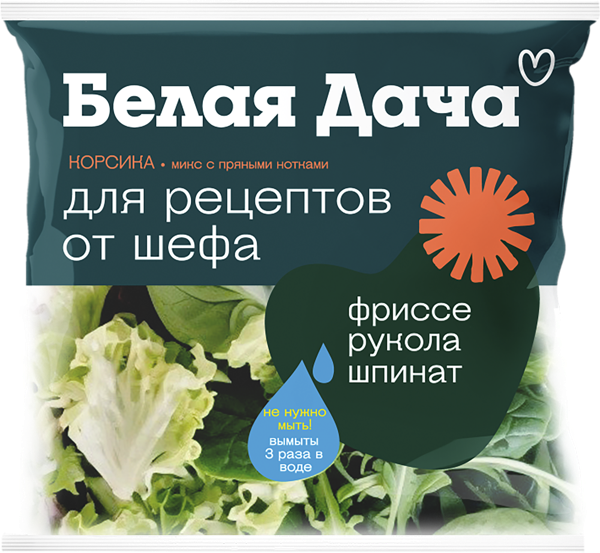 Изображение Салатная смесь Белая дача Корсика фрисе рукола шпинат Белая дача м/у, 80 г