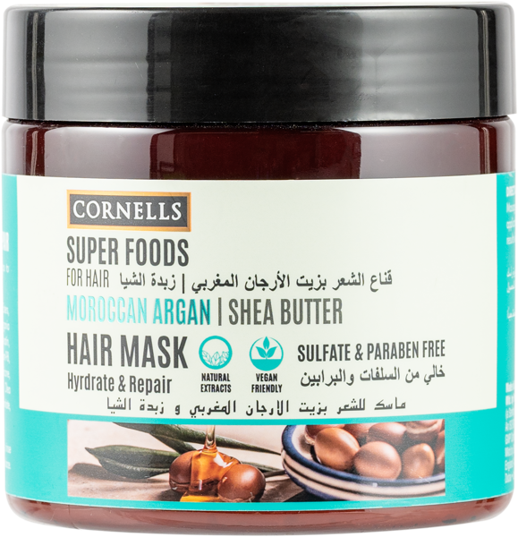 Изображение Маска для всех типов волос Корнеллс масло ши увлажняющая Премьер косметикс п/у, 475 мл