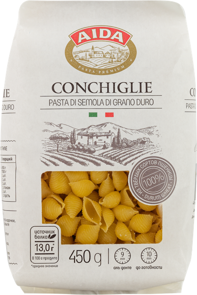 Изображение Макароны из твердых сортов Аида конкилье Агро-Альянс ОМФ м/у, 450 г
