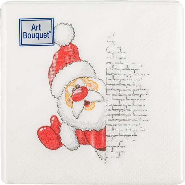 Изображение Салфетки 2х-слойные Арт букет новый год дед мороз 20*20см Русская Бумага м/у, 30 шт