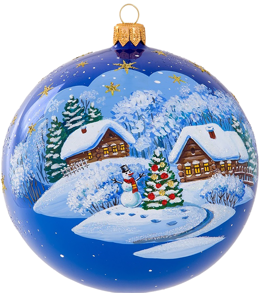 Изображение Шар 7 Зимний вечер стекло Ёлочка С2258 11,5см Клинская игрушка к/у, 1 шт