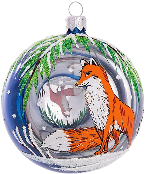 Изображение Шар 5 Лиса стекло Ёлочка С 2166 Клинская игрушка к/у, 1 шт