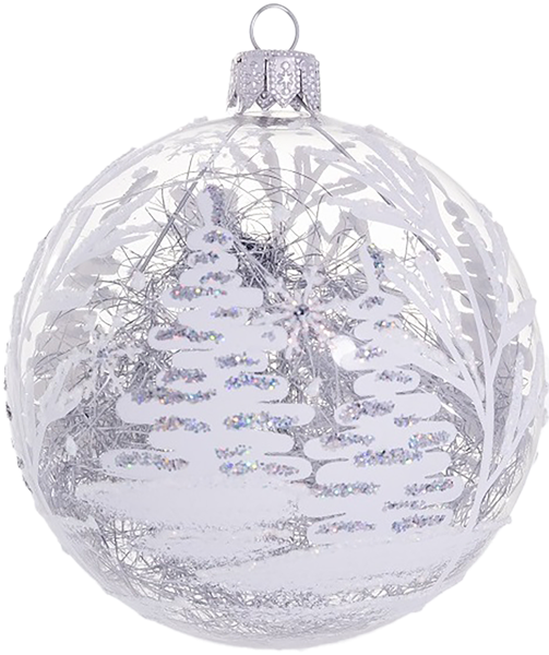 Изображение Ш5 Белая зима стекло Ёлочка С2341 8,5см Клинская игрушка к/у, 1 шт