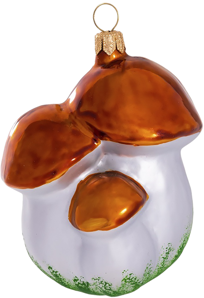 Изображение Ёлочное украшение стекло Ёлочка С2432 Грибы 7,7мм Клинская игрушка к/у, 1 шт