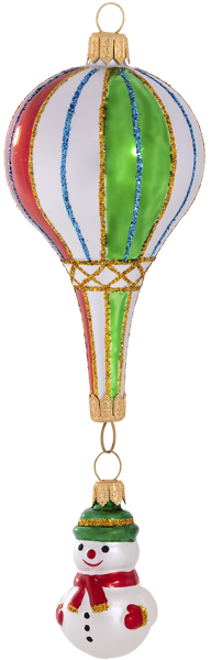 Изображение Ёлочное украшение стекло Ёлочка С2354 Воздушный шар-снего Клинская игрушка к/у, 1 шт