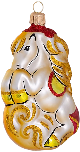 Изображение Фигурка Лошадка цирковая стекло Ёлочка С1634 Клинская игрушка к/у, 1 шт