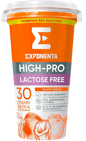 Изображение Продукт кисломолочный белковый без лактозы Экспонента манго кокос Белсыр п/б, 250 мл