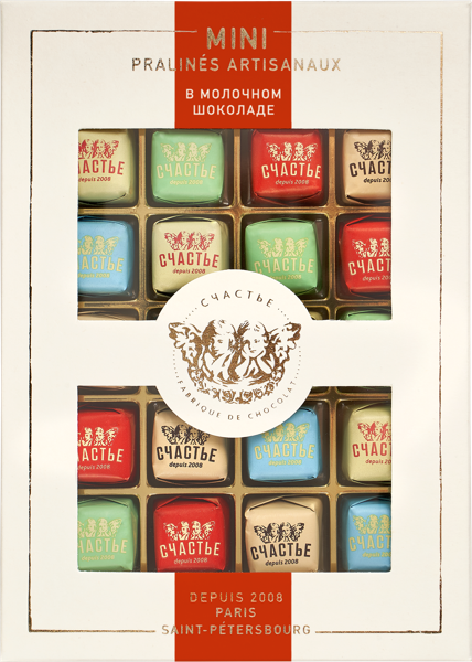 Изображение Конфеты в молочном шоколаде Счастье мини пралине 20 шт Счастье КФ кор, 170 г