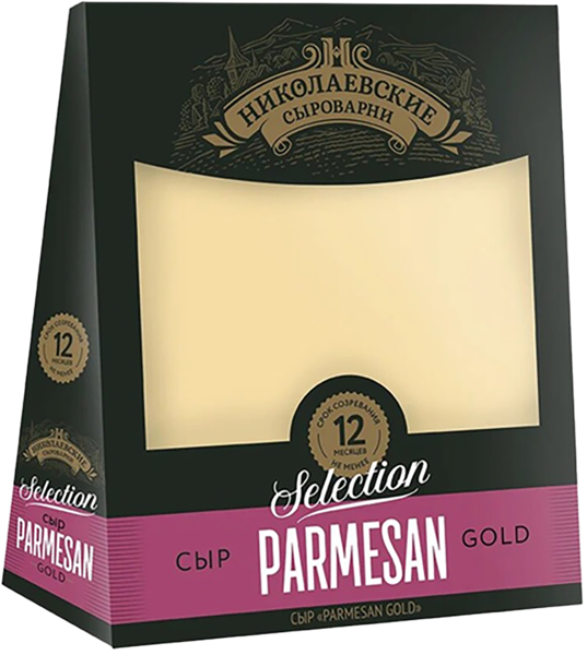 Изображение Сыр 40% твердый Николаевские сыроварни пармезан голд 12 мес выде Сыры Кубани к/у, 200 г