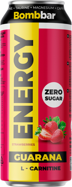 Изображение Напиток газ L-карнитин Бомббар клубника земляника Натуральные напитки ж/б, 0,45 л