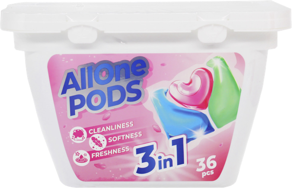 Изображение Капсулы для стирки Аллоне универсальные 3в1 Лисун Интернэшнл п/у, 36 шт