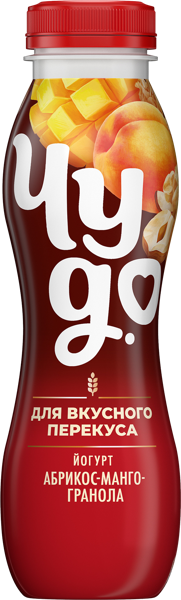 Изображение Йогурт 2,2% питьевой Чудо абрикос манго гранола ВБД п/б, 260 мл