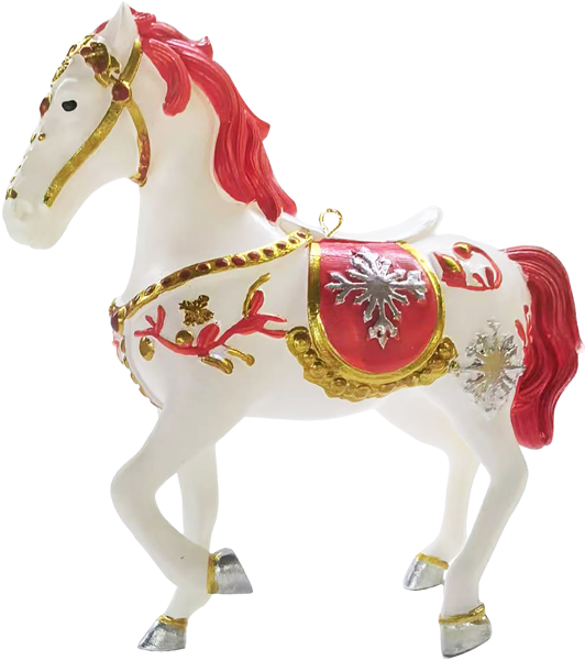 Изображение Елочное украшение 8см Мэджик Тайм лошадка с красной гривой Феникс-Презент , 1 шт