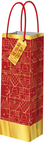 Изображение Пакет 12,7*36см для бутылок Мэджик Пак золотые клетки красный Феникс-Презент , 1 шт