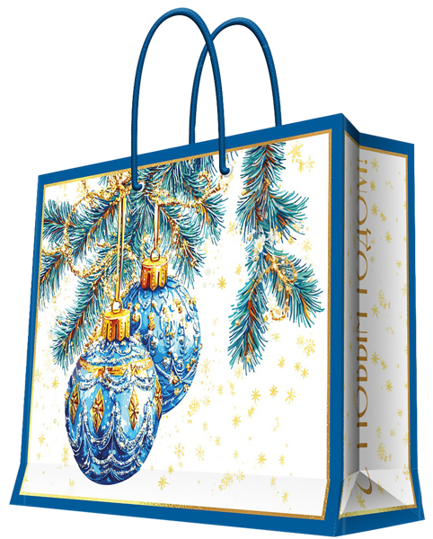 Изображение Пакет 33*26см бумажный Мэджик Пак елочные шары белый Феникс-Презент , 1 шт