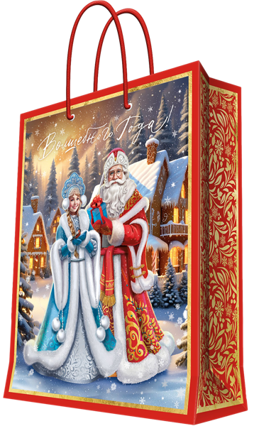 Изображение Пакет 26*32,4см бумажный Мэджик Пак дед мороз и снегурочка Феникс-Презент , 1 шт