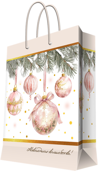 Изображение Пакет 17,8*22,9см бумажный Мэджик Пак елочные шары белый Феникс-Презент , 1 шт