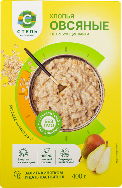 Изображение Хлопья овсяные Агрохолдинг Степь Инвестпром-Опт к/у, 400 г
