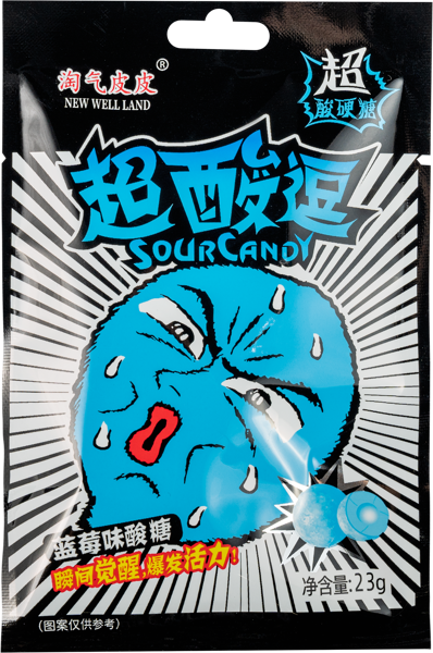 Изображение Леденцы кислые Саур Кэнди черника Нью Уэлл Лэнд м/у, 23 г
