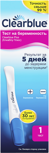 Изображение Тест для опред беременности Клиаблю плюс Проктер Энд Гэмбл к/у, 1 шт