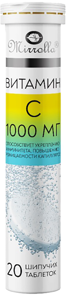 Изображение Комплекс витаминный Мирролла витамин С 1000 мг Мирролла п/у, 20 шт