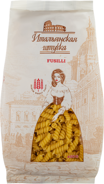 Изображение Макароны из твердых сортов Итальянская штучка спирали Макаронная фабрика м/у, 450 г
